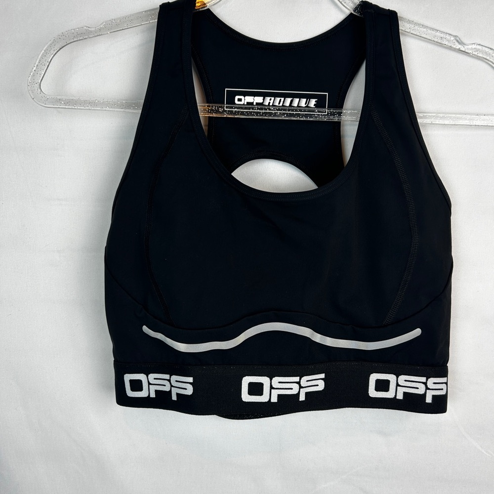 Off White Logo Sport Bra